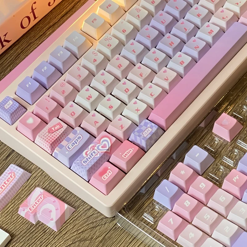 Sweetheart Themed Keycap 133 Keys Cherry Profile Pbt Hot Sublimation Mechanical Keyboard Animation Peripheral Game Keycap