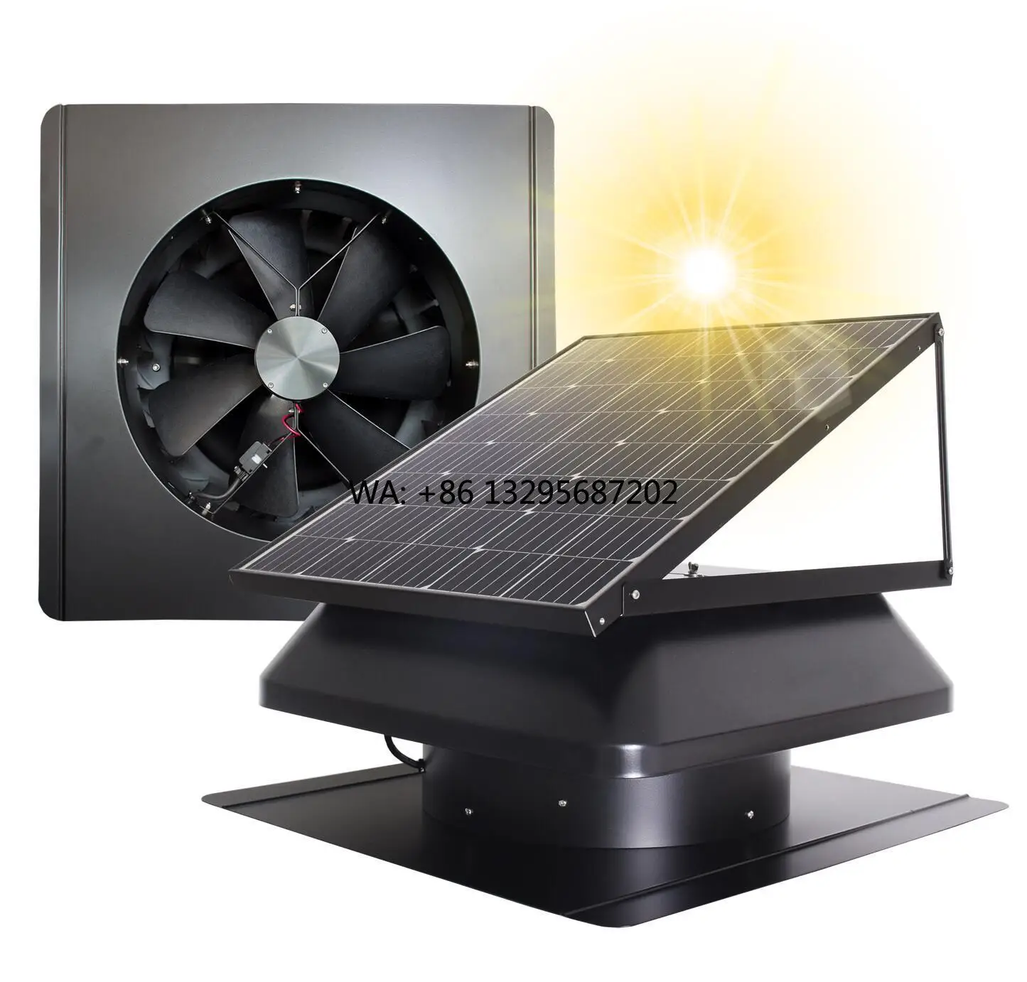 

60-Watt Air Conditioner Exhaust Vent Solar Powered Greenhouse Ventilation Fan Roof Mounted Whirlybird Extractor Cooler AC OEM