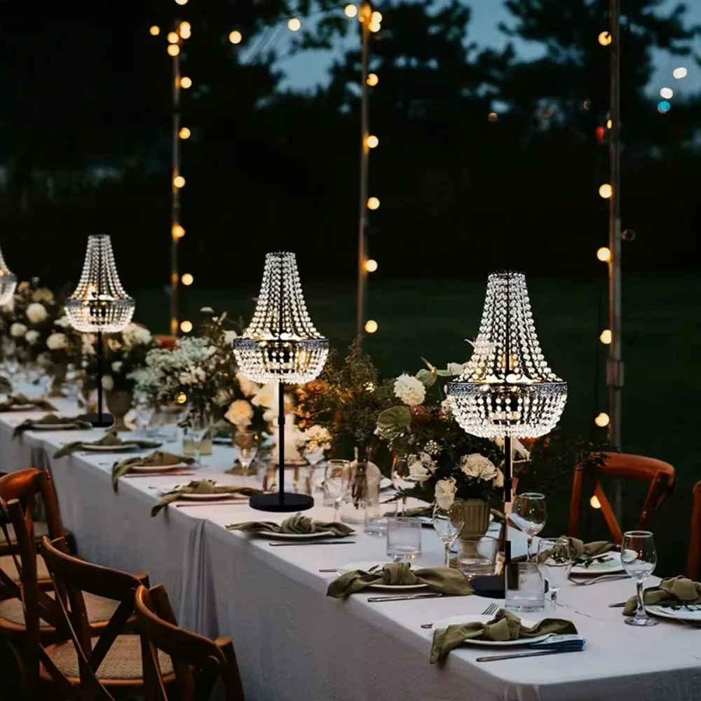 Wedding crystal luminous desktop chandelier wedding ornament