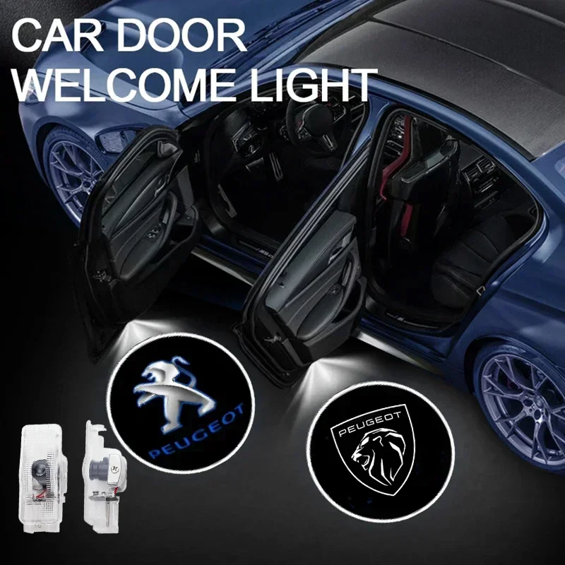 Projecteur Laser HD pour porte de voiture, lumière de bienvenue, pour Peugeot 407 508 GT 2008 5008 307 106 301 3008 206 207 308 208 107, accessoires