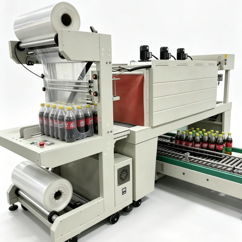 Customized Sleeve Shrink Wrapping System Industrial Heat Tunnel Conveyor Electric Sealer Adjustable Speed POF Film Packer