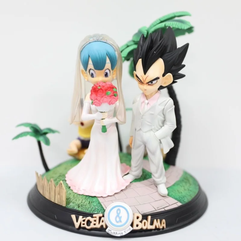 

Anime Dragon Ball Z Vegeta And Bulma Wedding Day Romantic Scene Pvc Figurine Model Toys 22cm Collectable Decor Toy Birthday Gift