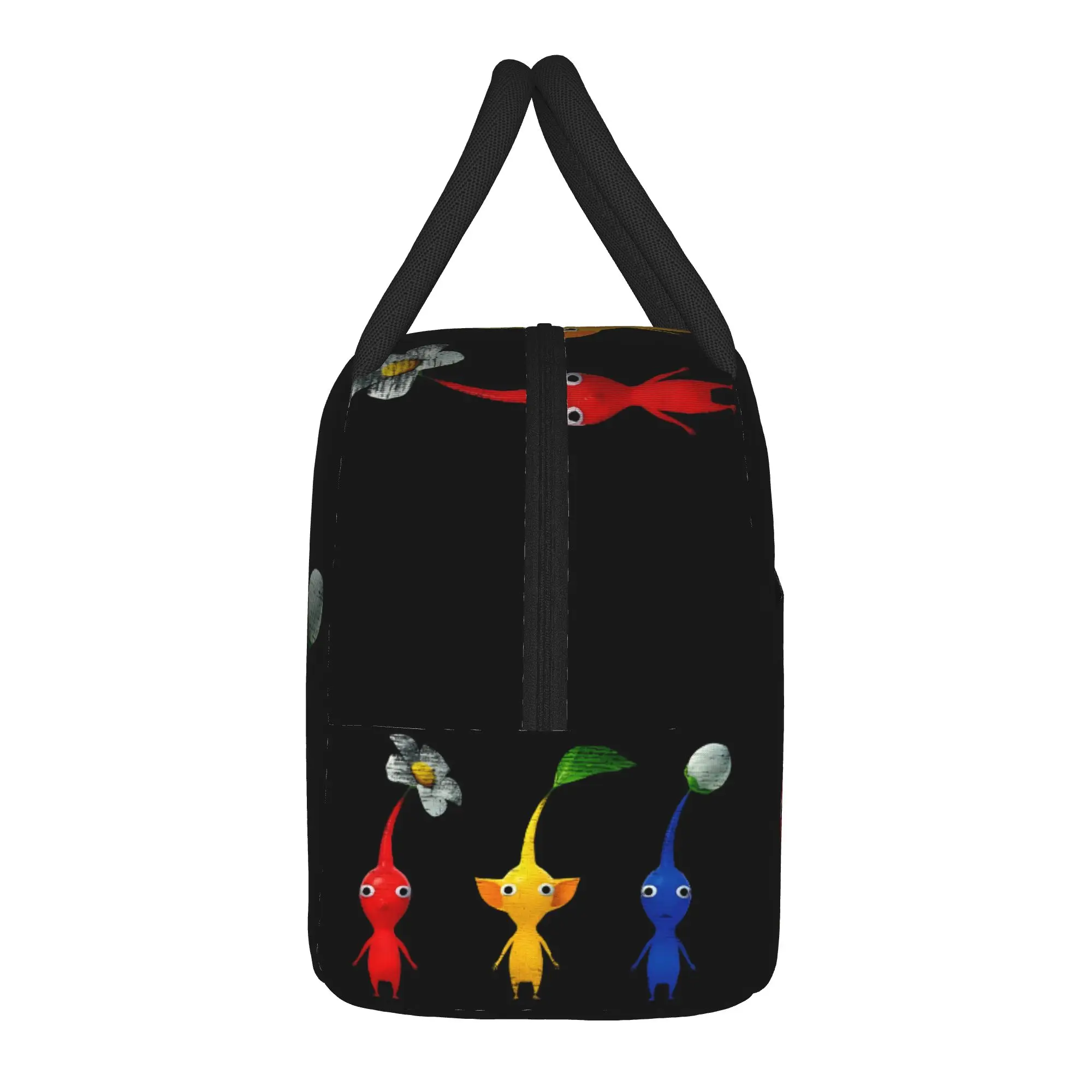 Pikmins Lunch Bag For Unisex Trio Simple Print Lunch Box Leisure Outdoor Picnic Cooler Bag Portable Oxford Tote Food Bags