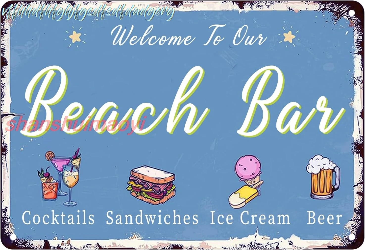 Beach Tin Sign Ocean Tropical Sand Vintage Metal Tin Signs For Cafes Bars Pubs Shop Wall Decorative Funny Retro Signs For M sign