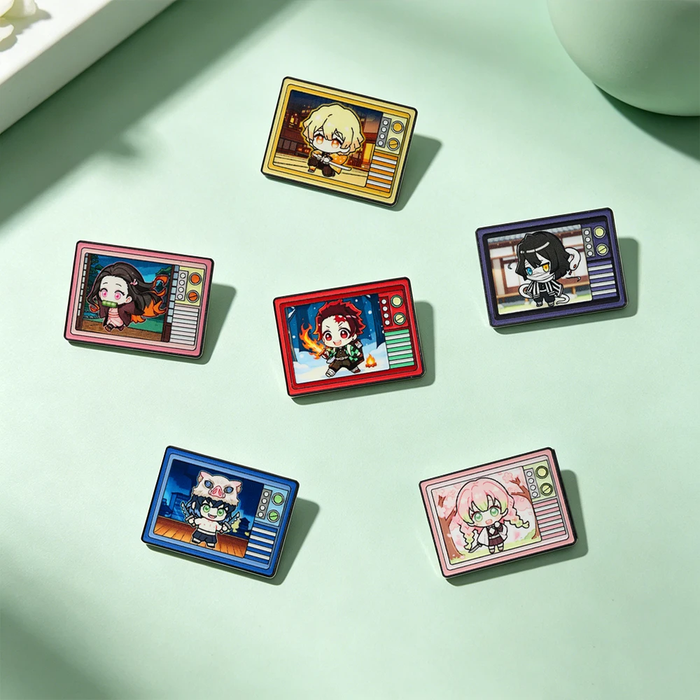 6Pcs Anime Enamel Pins Set Cartoon Character Badges for Backpack Women's Brooches Hat Lapel Cosplay Accessories view 3