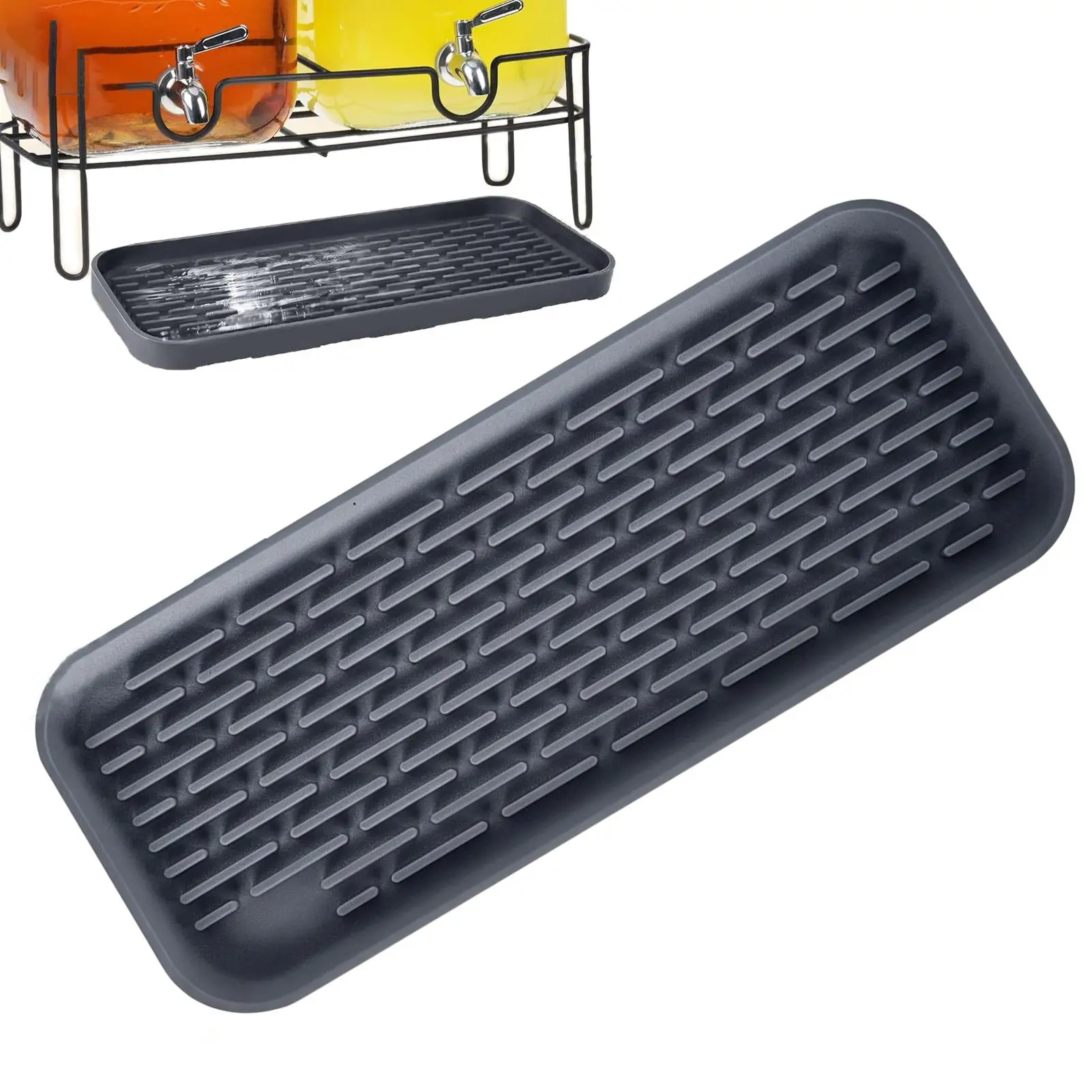 

Silicone Drip Tray Non Slip Waterproof Grid Mat Bar Drink Catcher Tray for Coffee Tea Beer Beverage Kitchen Home Bar Use