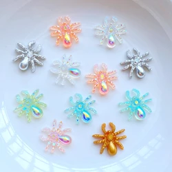 50Pcs New Cute Mini 13mm Spider Series Resin Figurine Crafts Flatback Cabochon Ornament Jewelry Making Hairwear Accessories