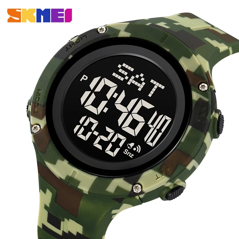 

SKMEI Original Army Camouflage Air Force Camouflage Men's Electronic Watch Double Time Stopwatch Timer Timer 2159