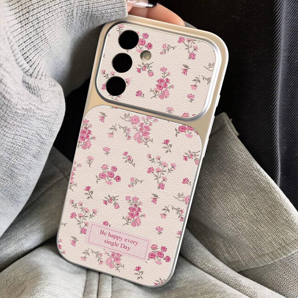 Rosa Rosen-Blumen Handyhülle für Samsung S26 Ultra A57 A56 A27 A16 A17 A37 A07 A55 A54 A36 A26 A35 A06 S23 S24 S25 Ultra FE Cover