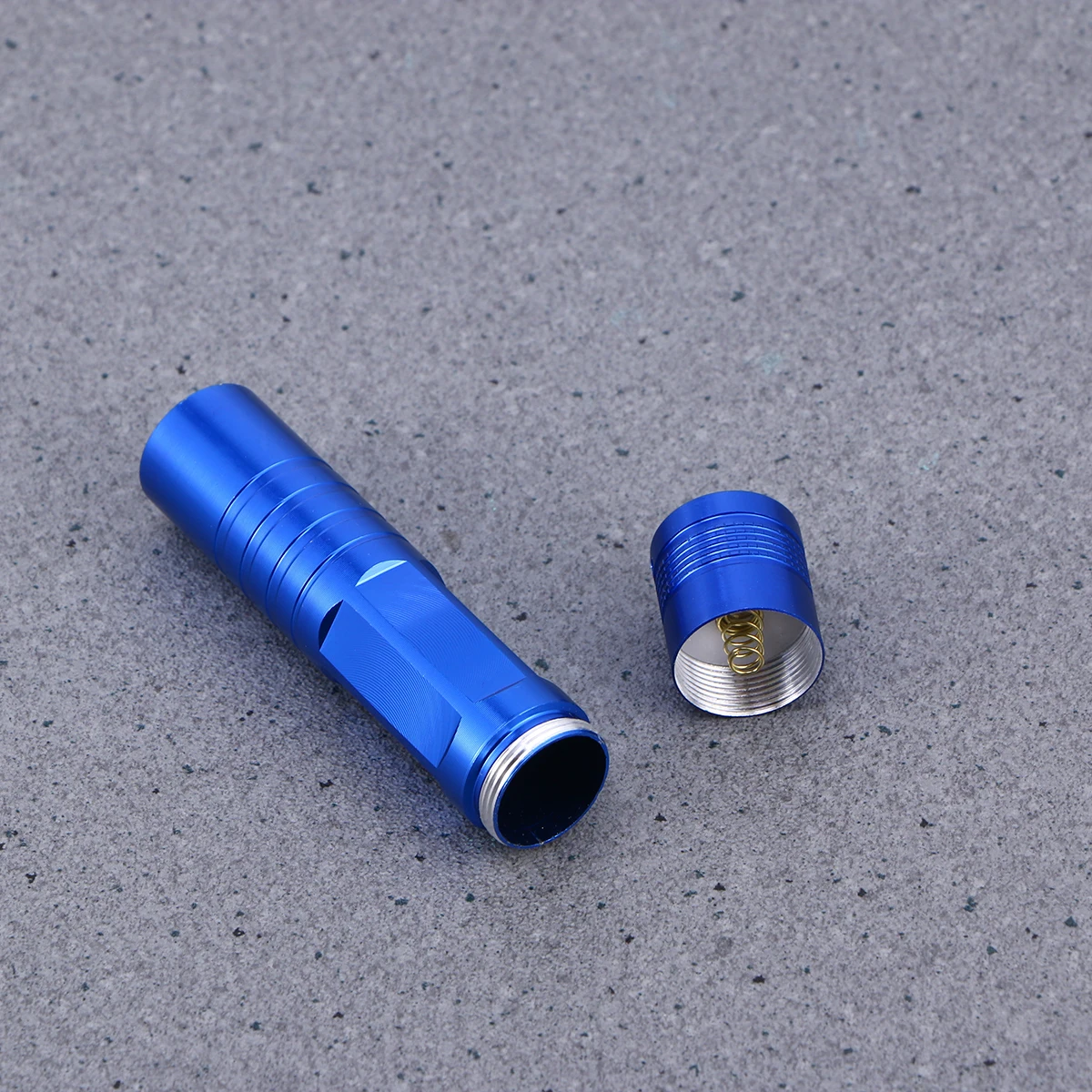 Mini LED Flashlight Bright Red Blue Caution Small Key Chain Pocket Sized Waterproof 330 Feet Visibility AA