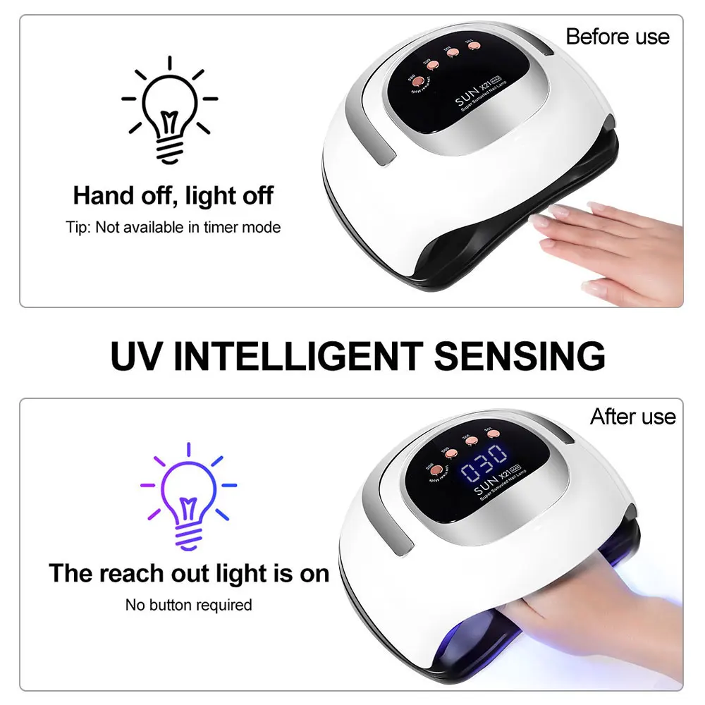 Lampe UV 72LED pour le traitement de tous les vernis gel, sèche-ongles professionnel avec minuterie, capteur automatique, outils de salon de manucure