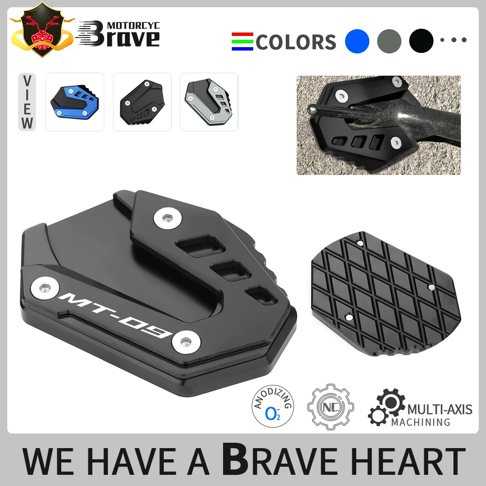 

Motorcycle Accessories CNC Aluminum Kickstand Side Stand Extension Enlarger Pad For YAMAHA MT09 MT 09 mt09 2021 2022 2023