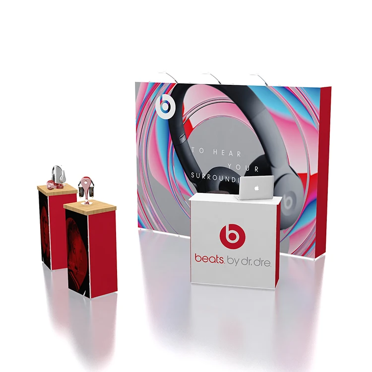 10x8ft الألومنيوم الشخصي التوتر النسيج المحمولة كشك المعرض أجزاء مختلفة لتزيين كشك عرض التجارة كله