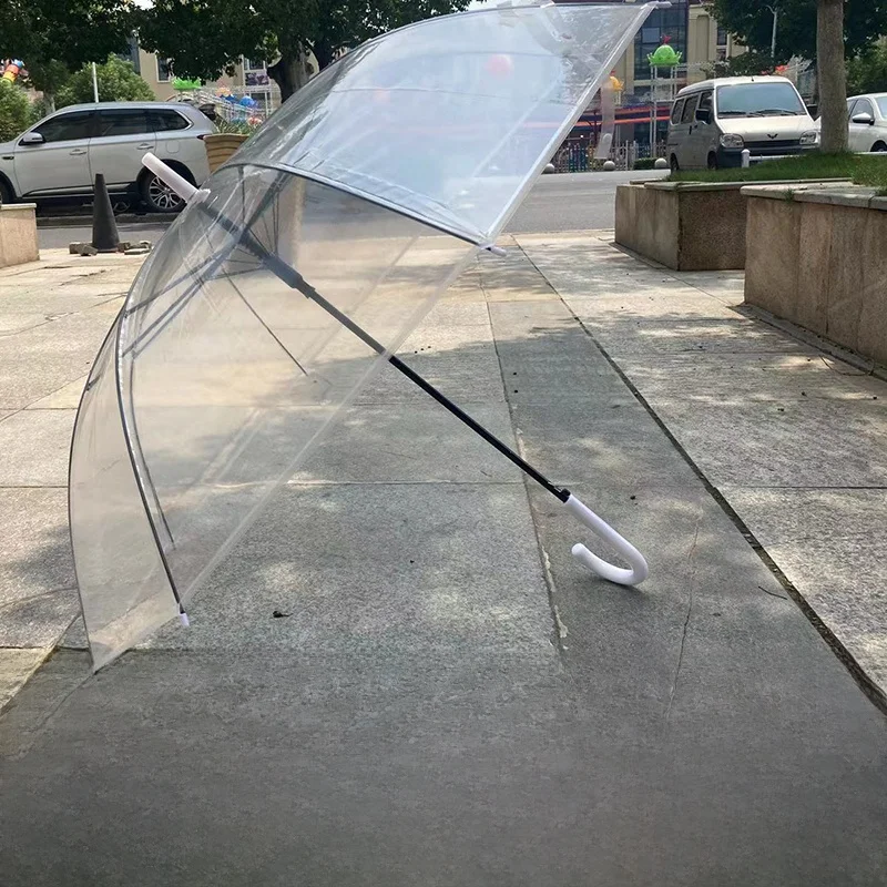 

Large Transparent Rain Umbrella Long Handle Hand Dn fiti Fre Sle for Photoaphy Student Children Activi Convenient