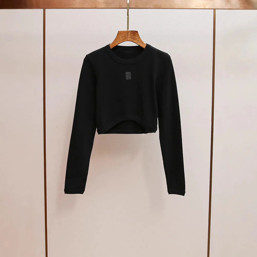 

Свободный длинный вязаный свитер с круглым вырезом, асимметричный дизайн, повседневный стиль, осенняя новинка, женский, из полиэфирного волокна