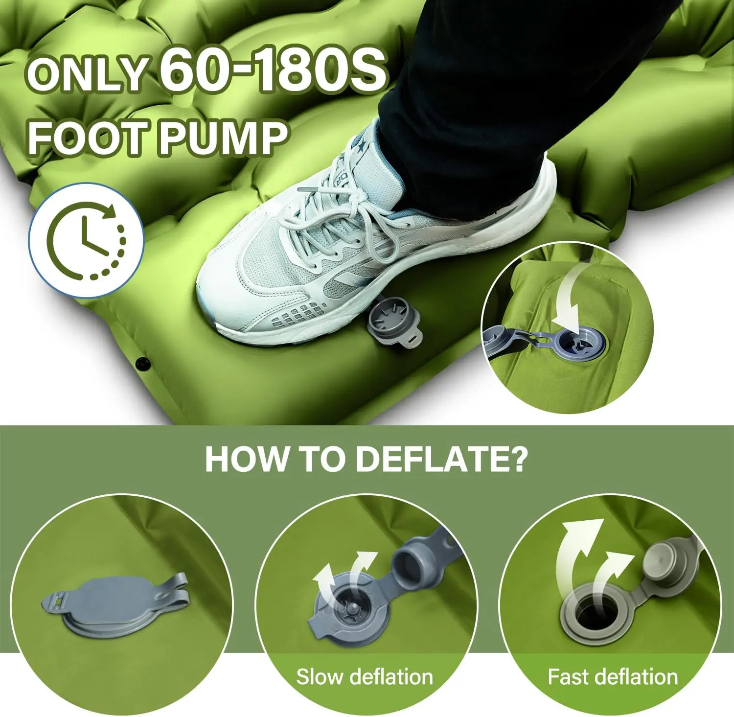 Inflatable Mattress for Outdoor Camping, Foldable Inflatable Double Mattress