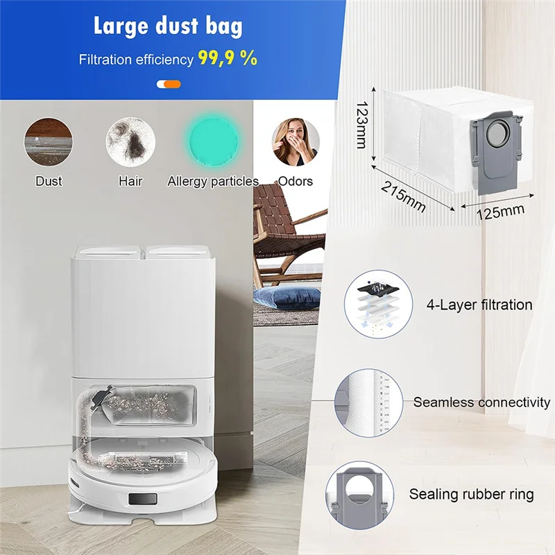 For Roborock Qrevo Master Replacement Dust Bag HEPA Filter Mop Pads Main Side Brush Spare Parts Accessories