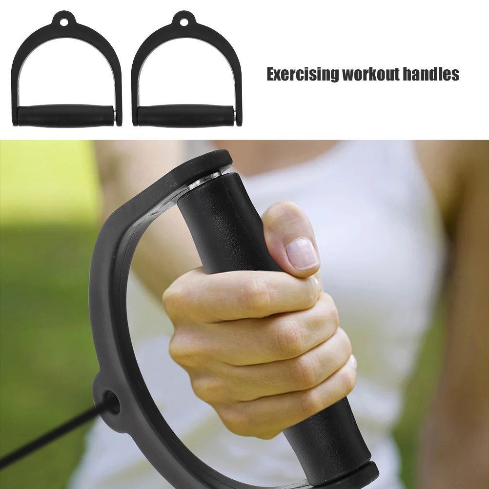 2 Pcs Fitness Handle Plastic Handles Training Workout Resistance Band Instrument Household Cable Ergonomic Gym Grips