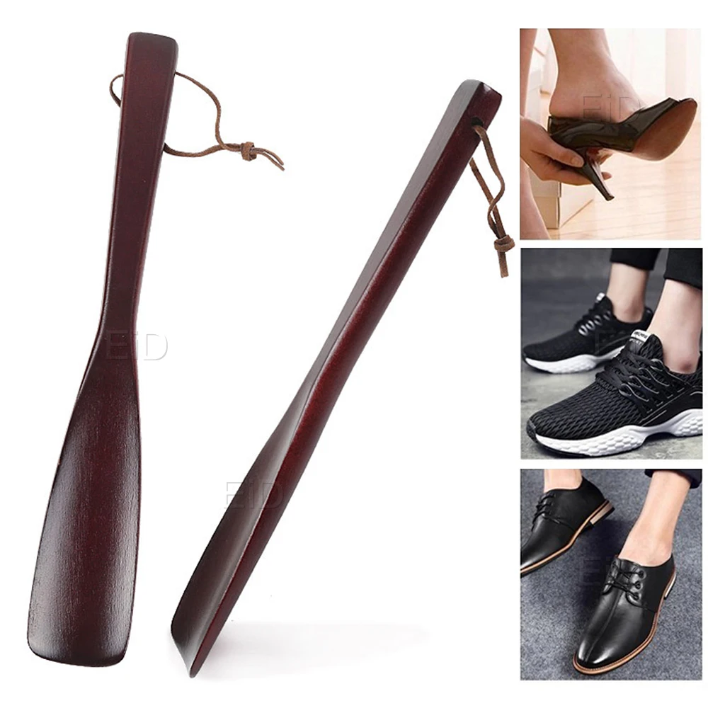 EiD trwałe długie drewniane Shoehorn leniwy pomocnik butów długi uchwyt buty podnośnik Pull Shoehorn profesjonalne uchwyt antypoślizgowy długie Shoehorn