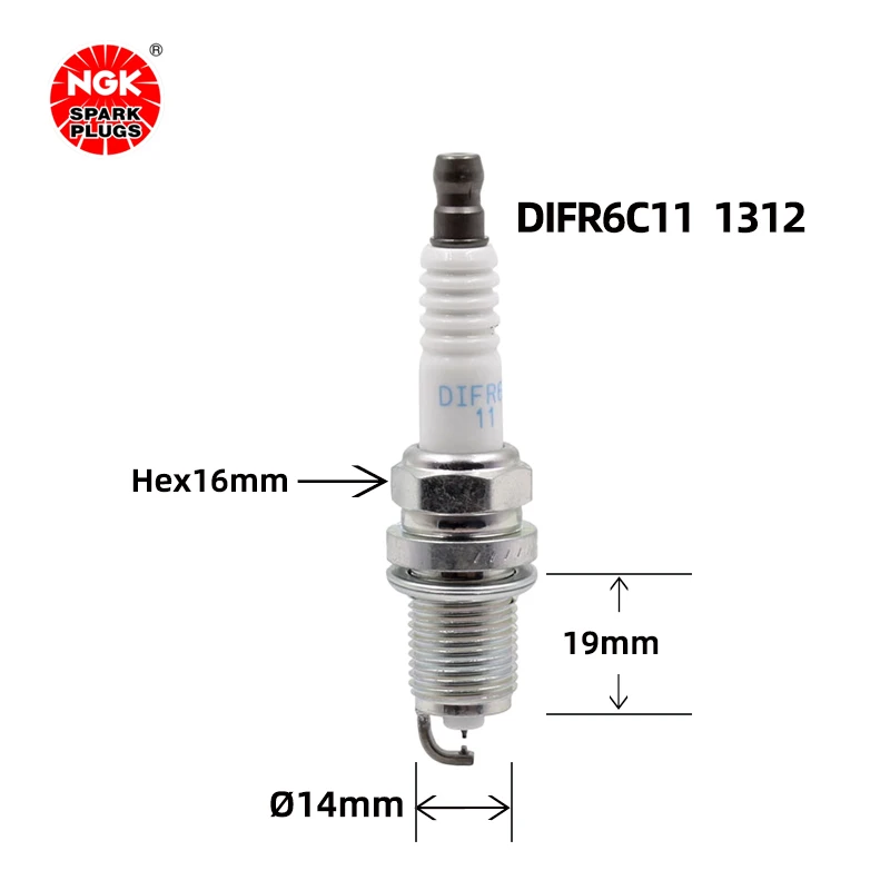 NGK Iridium Platinum alloy spark plug DIFR6C11 1312 is suitable for Mitsubishi ASX, Lancer Fortis, Pajero OE 1822A002