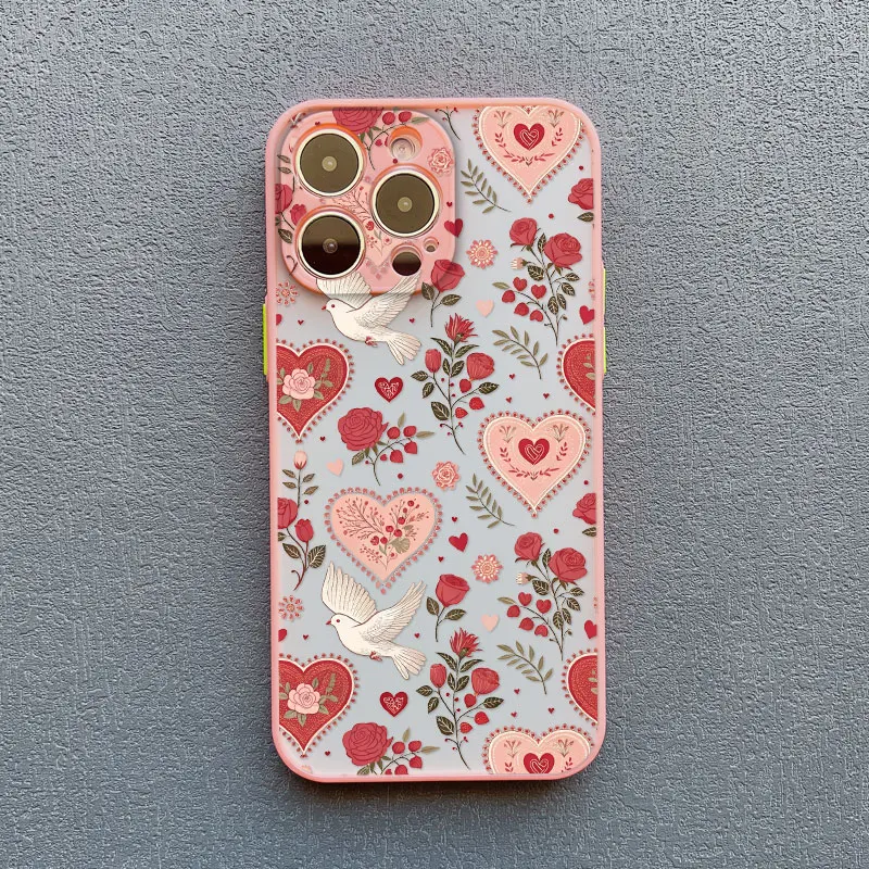

Ins Full Screen Retro Vibrant Flower Phone Case for iPhone 15 14 Pro Max Plus 17 16 Pro Max 13 Mini 12 11 Pro Max Covers Fundas