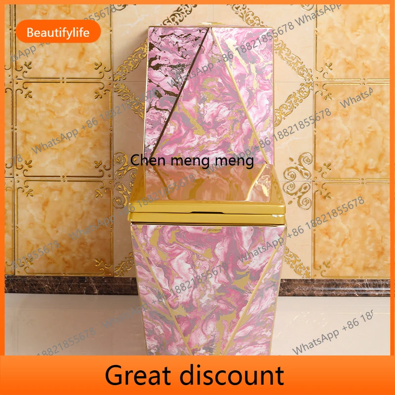 

M53 Household personalized golden toilet, deodorant and anti-freeze crack siphon water-saving toilet