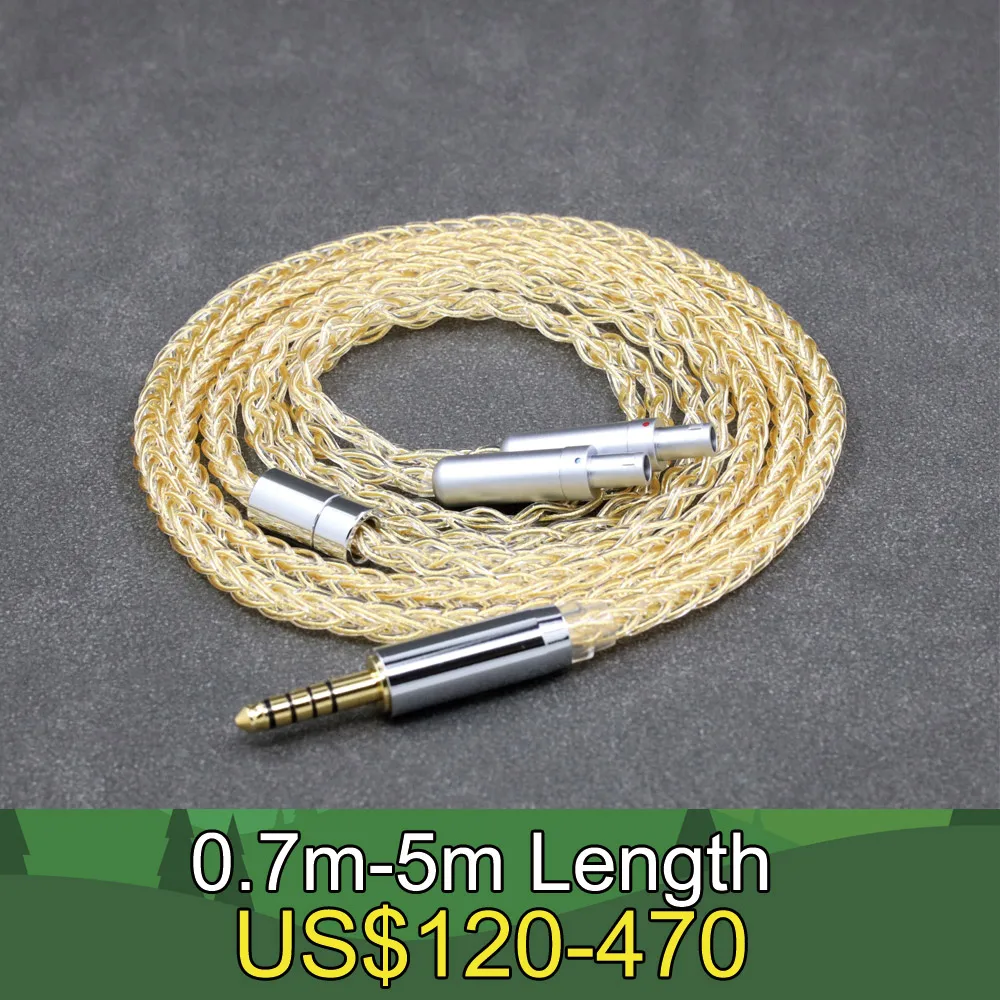8core 99% 7n الفضة النقية 24k مطلية بالذهب سماعة كابل ل Sennheiser HD800 HD800s HD820s HD820 دارما D1000 سماعة 8419
