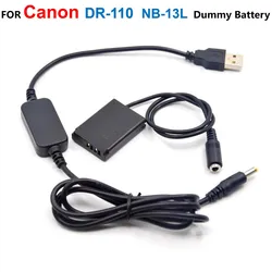 5V USB Power Cable Adapter+DR-110 DC Coupler NB-13L NB13L Fake Battery For Canon G7X Mark II G1X G7X MII G5X G9X SX720 Camrea