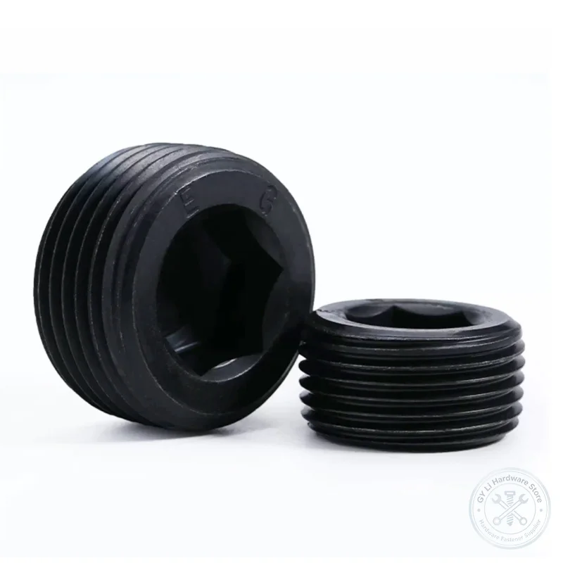 Hex Socket Pipe Plug Grade12.9 BSP Thread Throat Plug Oil Stop Plug Set Screw G1/16 G1/8 G1/4 G3/8 G1/2 G3/4 G1 G1-1/4 G1-1/2
