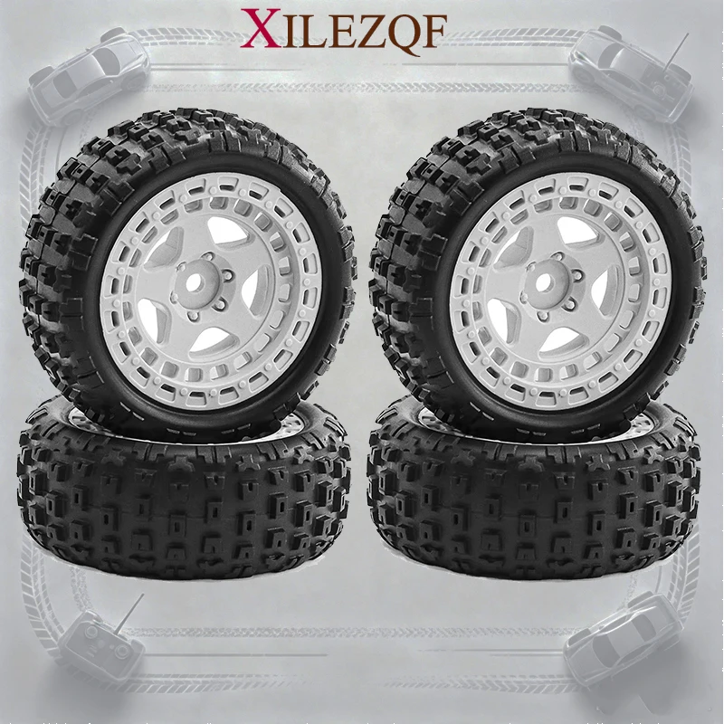Pneus et roues en caoutchouc à haute adhérence, pièces de mise à niveau pour ARRMA 1/18 2S TYPHON GROM ARA2106, accessoires de voiture RC, 4 pièces