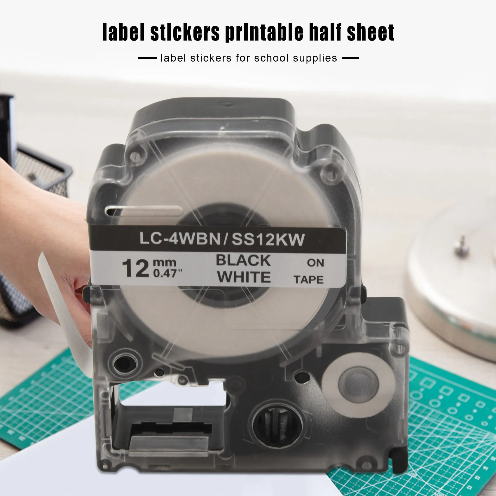

AB33-25 Pack Replace LK-4WBN LC-4WBN9(SS12KW) Label Tapes For Epson Labelworks LW300 LW400 LW500 LW700 Black On White