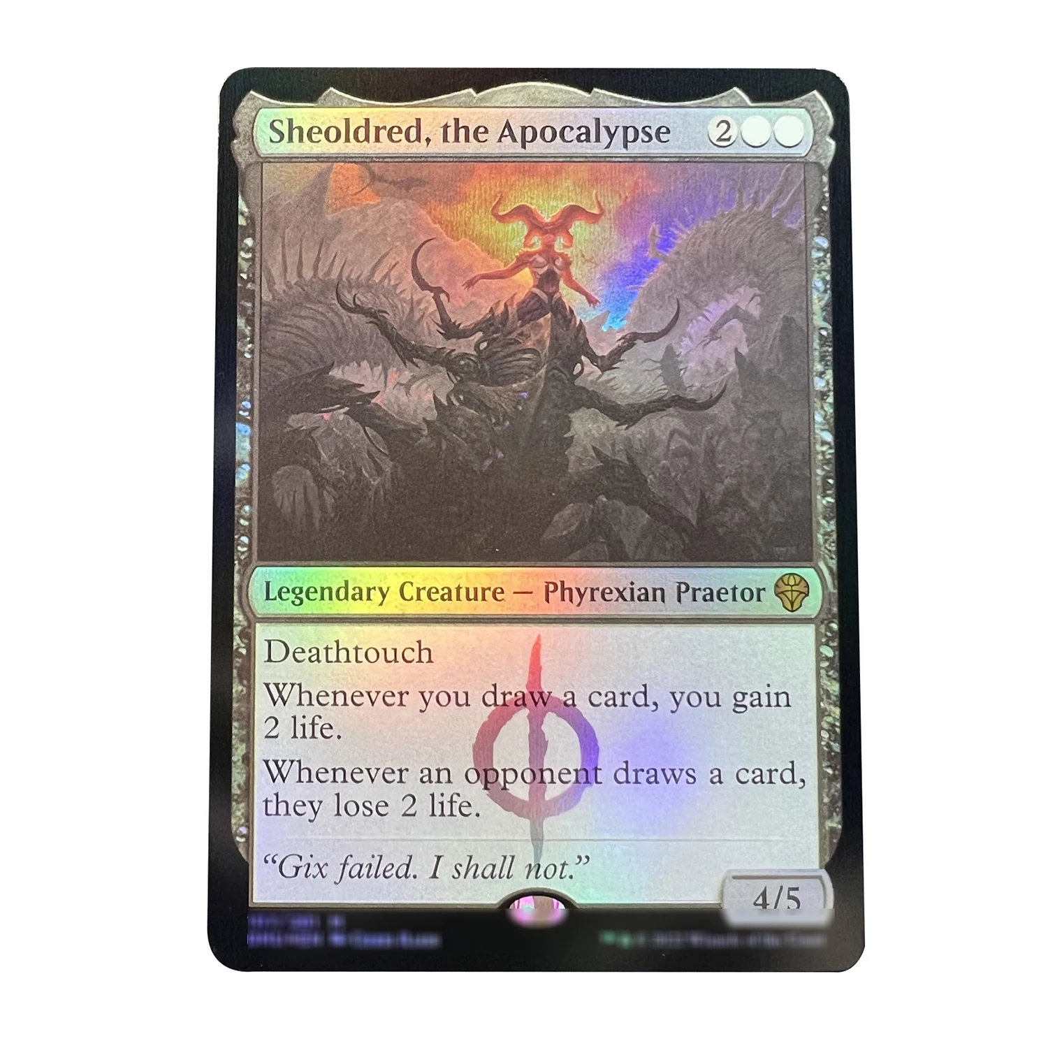 FOIL/Holo Magical Proxy Sheoldred, the Apocalypse Showcase Phyrexian regular 107 Dominaria United Top Quality Custom Card