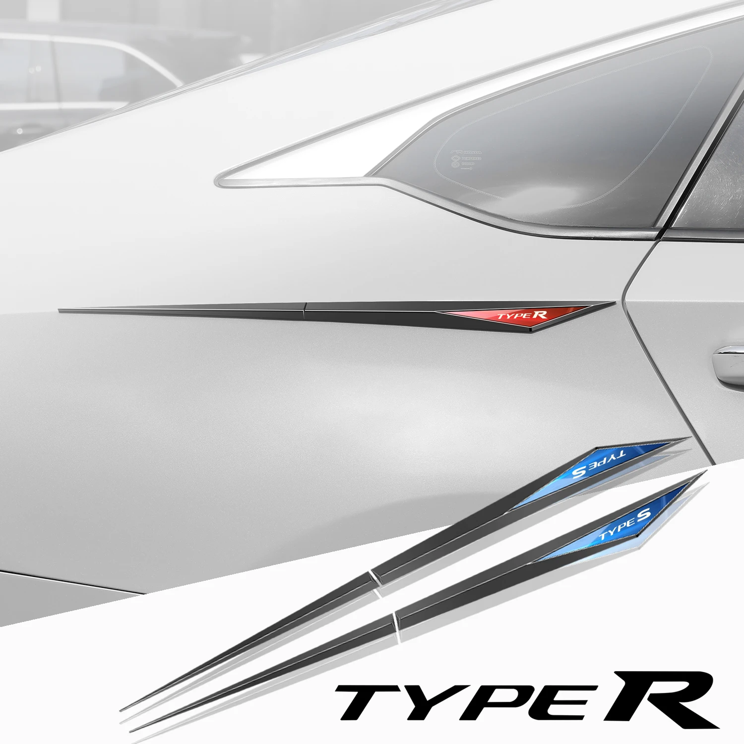 

2pcs car stickers TPU car accessories para auto for Honda typer types civic 4d 10th gen 8th gen