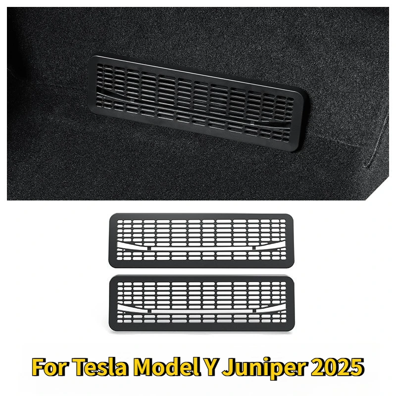 

Для Tesla Model Y Juniper 2025 Защитная крышка воздуховыпускного отверстия под сиденьем, защита от засорения, АБС-пластик, задняя центральная крышка воздуховыпускного отверстия, аксессуары