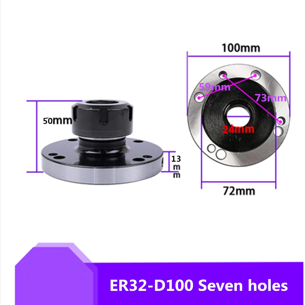 Imagem -04 - Aço Carbono Fixação Chuck Holder Er32 Pinça Alta Precisão Cnc Milling Table Machine Torno Ferramenta 80 mm 100 mm de Diâmetro