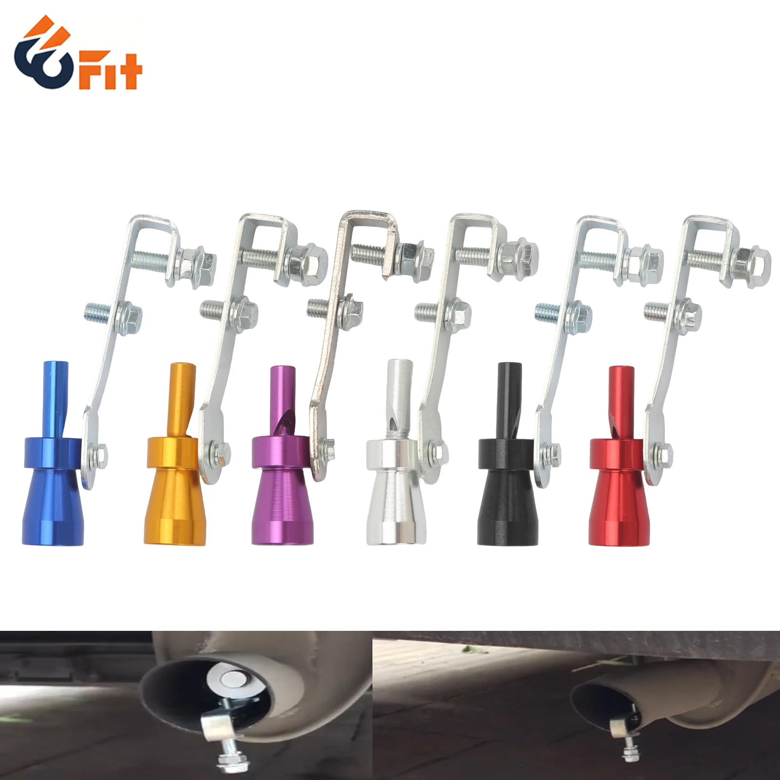 Universal S/M/L/XL Aluminum Car Turbo Sound Exhaust Whistle Simulator Black Blue Gold Purple Red Silver Car Accessories