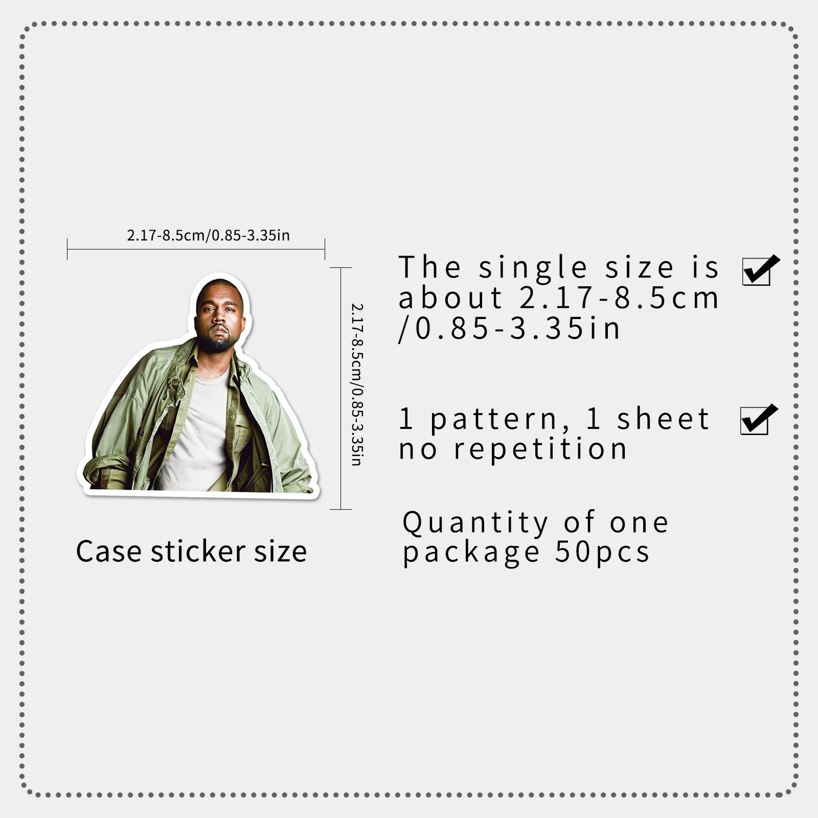 50 sztuk Kanye naklejki kanye west naklejki DIY Scrapbooking telefon bagaż deskorolka wodoodporne naklejki — zdjęcie 5