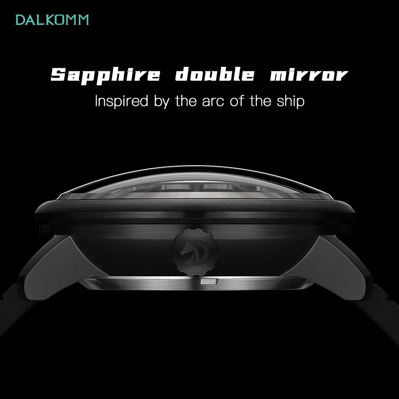 DALKOMM Mens Watches Milky Way Planet Creative Earth Mechanical Wristwatches Seiko NH35 Curved Sapphire Mirror Relogio Masculino