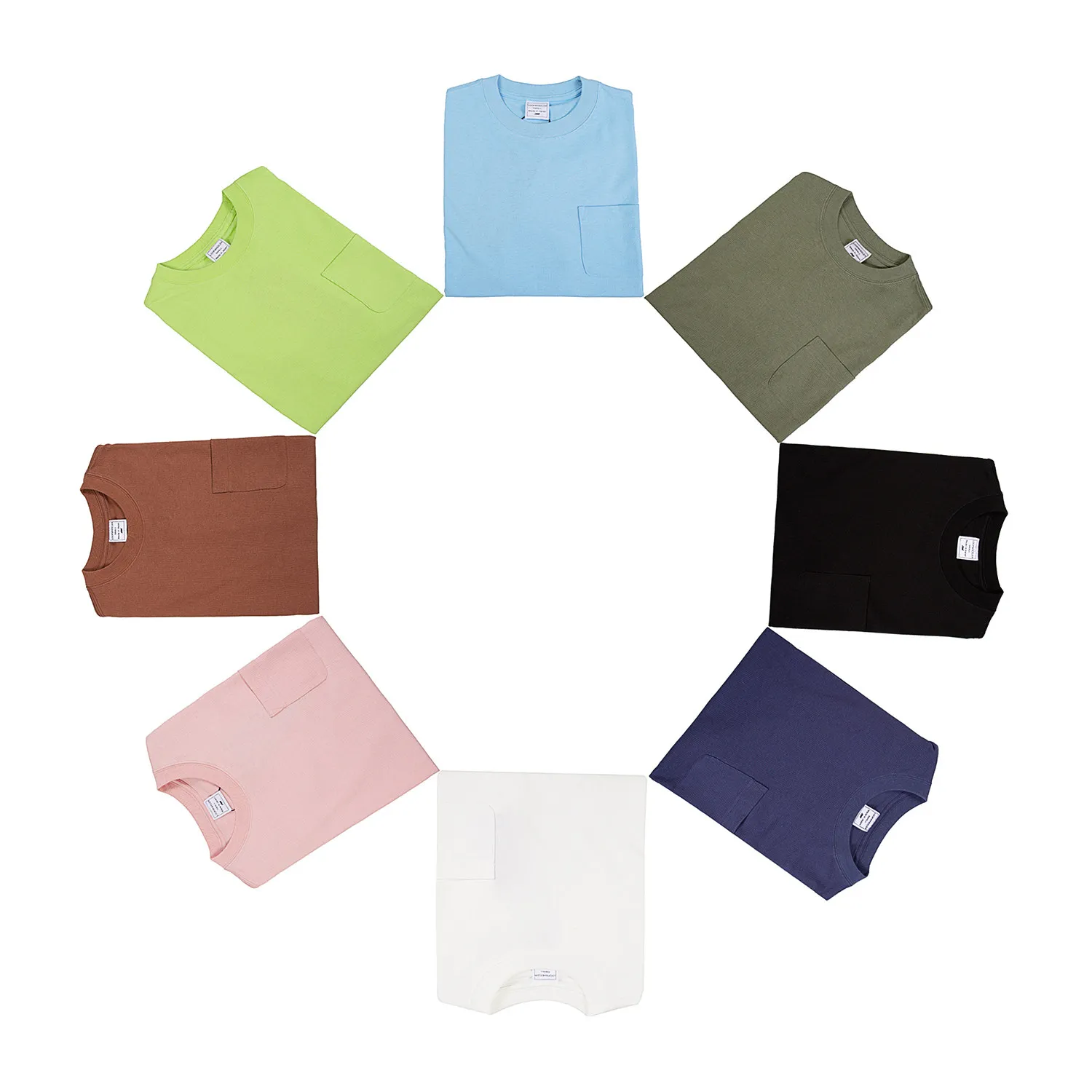 

LOOPWHEELER Japan cotton multi-color heavy pocket regular short-sleeved T-shirt