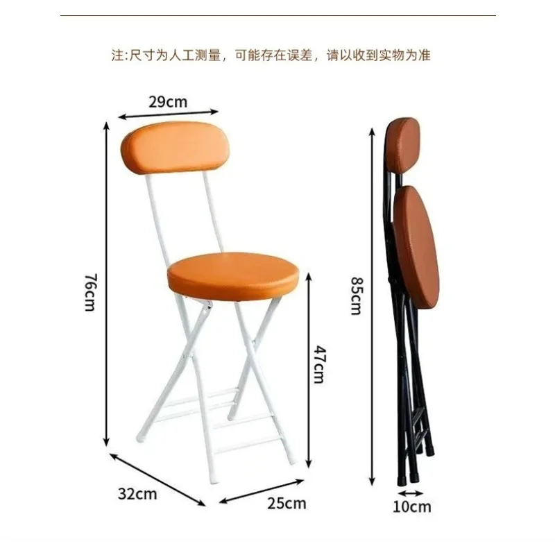 Luxury Folding Dining Chair, Modern Portable Small Round Stool, Living Room & Restaurant Home Furniture Стулья Для Ресторана view 6