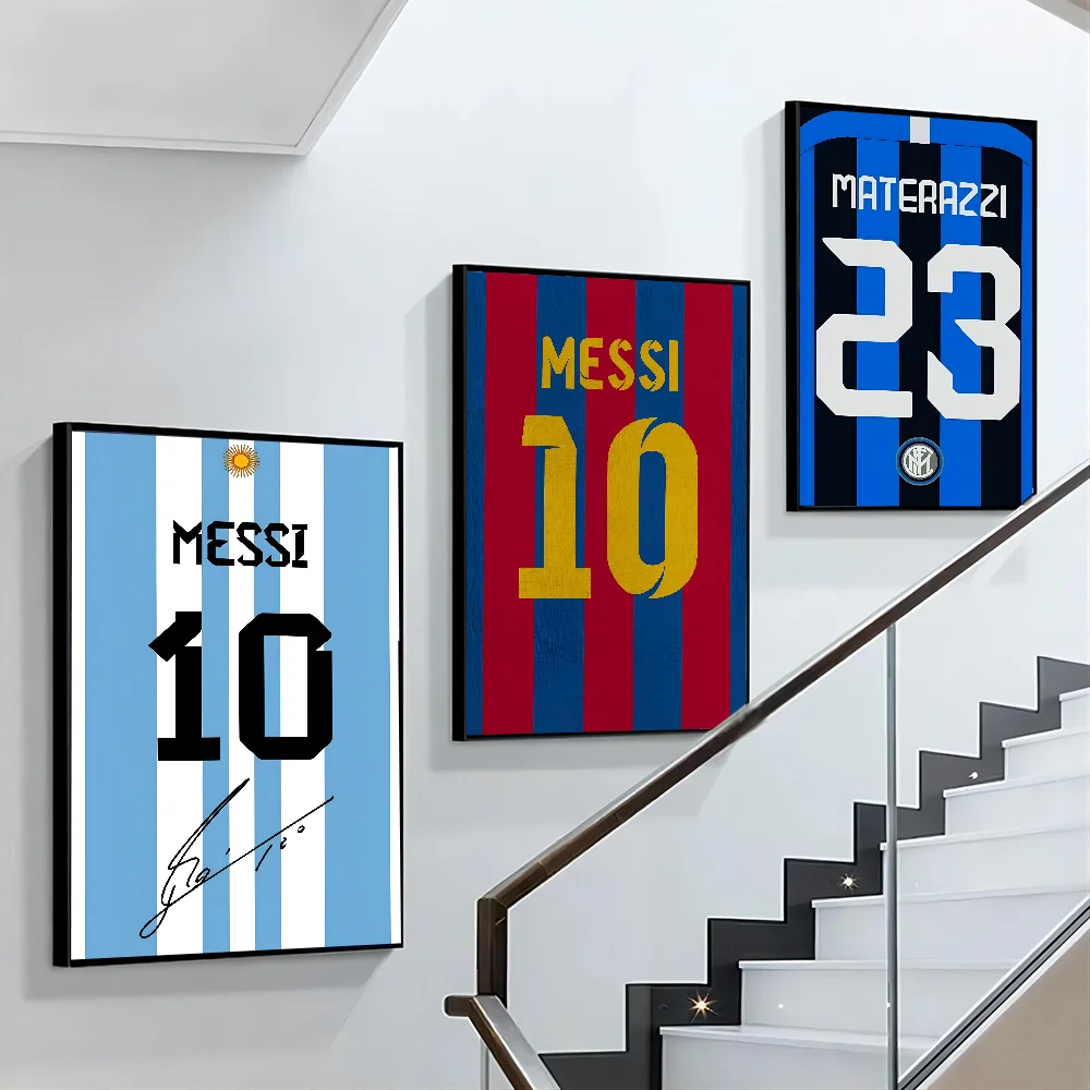 Football Signed Jersey L-Lionel M-Messi Poster Paper Print Home Living Room Bedroom Entrance Bar Cafe Art Painting Decoration