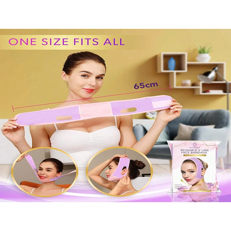 V-Shaped Face Lift Tape Facial Bandage, Soft Firming Chin Bandage V-Shaped Face Bandage, Chin Lift Mask Beauty Band Tool