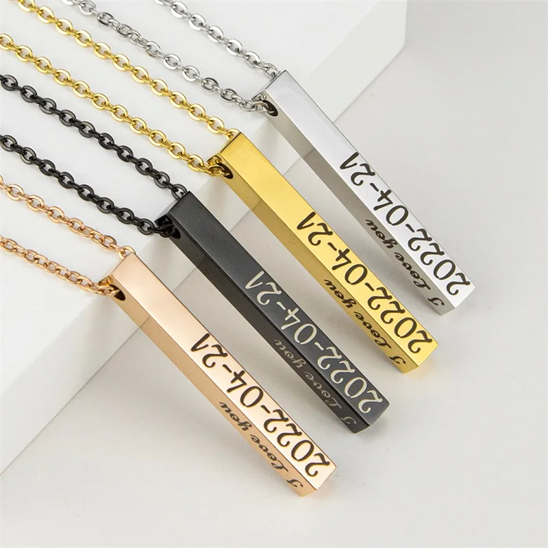 

Custom Bar Necklaces Personalized Engraved Name Pendant Necklace Personalized Gifts for Memorial Birthday Mothers Day Gift