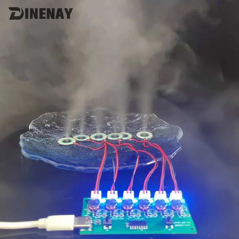 Modulo umidificatore Kit fai da te scheda di controllo nebulizzante nebulizzatore ad ultrasuoni Mist Driver Circuit Board interfaccia di tipo C 6 ugelli