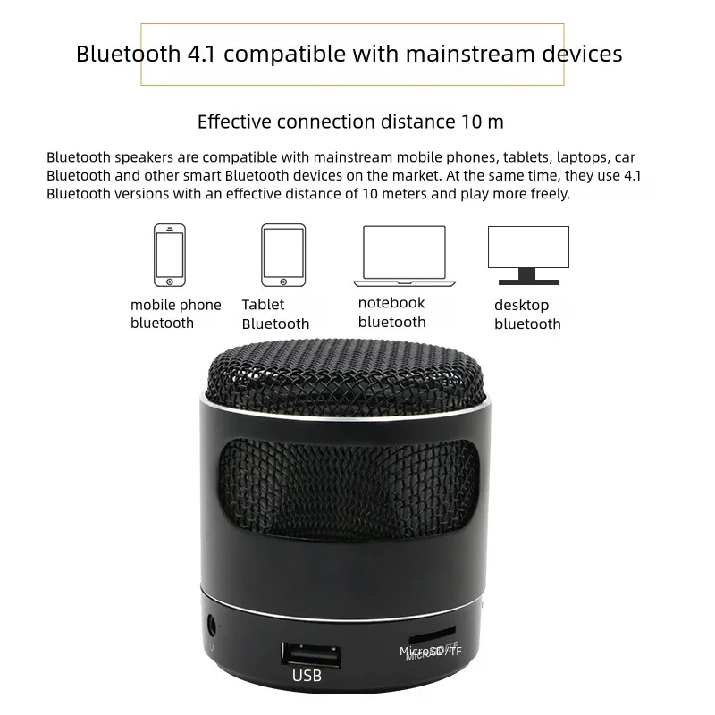 Mini Retro Bluetooth Speaker Support TF Card Radio Computer Speakers Portable Outdoor Audio Subwoofer Wireless Cute Classic