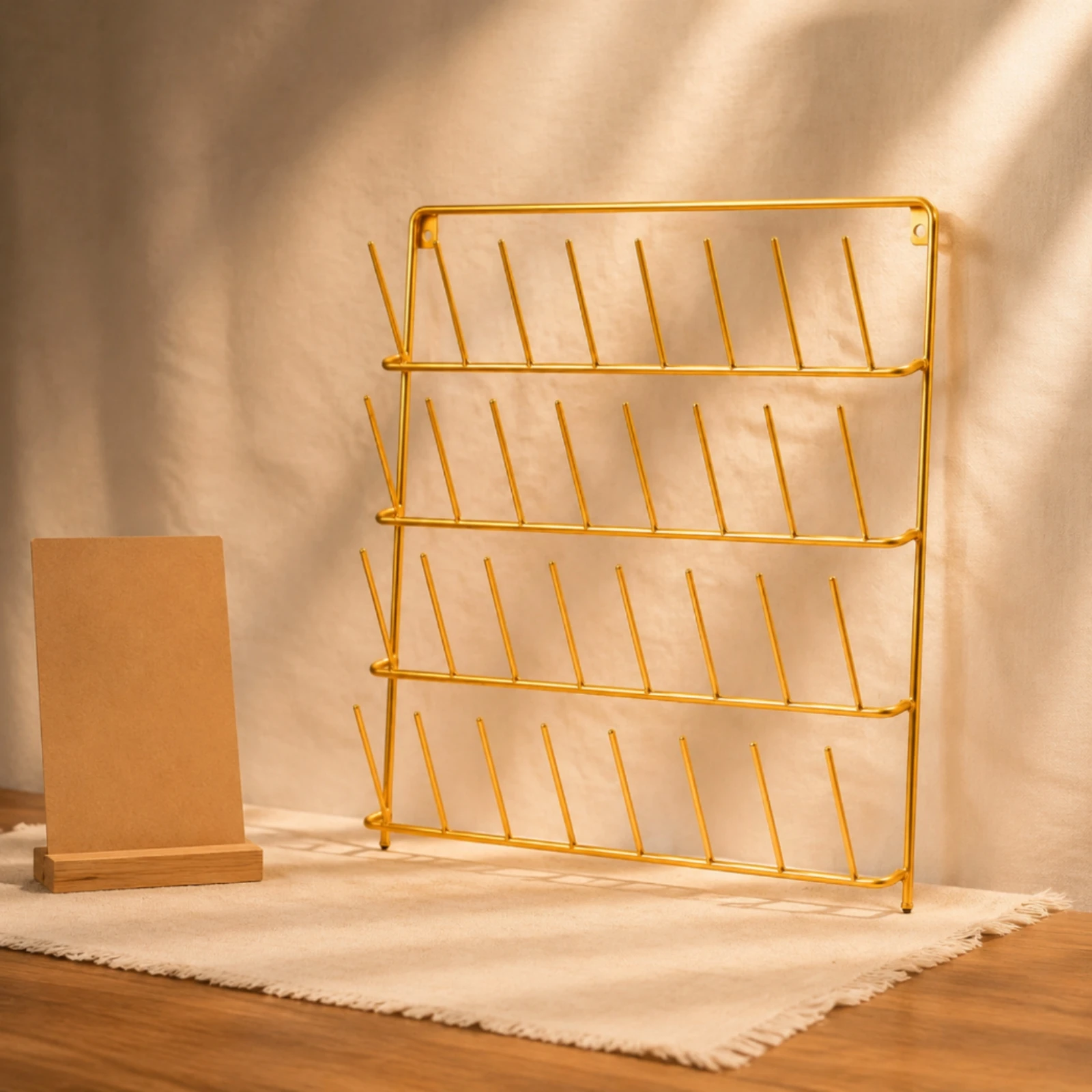 Jewelry Storage Rack Space-Saving Thread Spool Organizer with Horizontal Tiers Wall Mounted Jewelry Organizer Minimalist