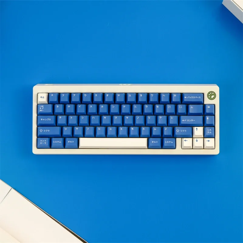 129 Keys/Set Blue Black Japanese Katakana Keycaps Cherry Profile DYE-Subbed PBT Keycap For Mechanical Keyboard Game Office