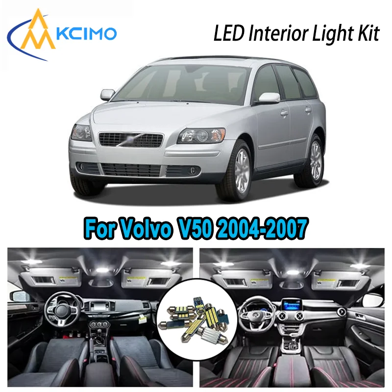 

Premium Bright LED Interior Light Kit for Volvo V50 2004-2007 2005 2006 Two Colors Dome Map Trunk Car Lamps with Canbus No Error