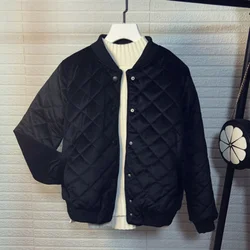 Woman Coat Black Baseball Jackets for Women Pink Quilted Padded Bomber Thick Padding Aviator Korean 2024 Winter 2024 Models Sale