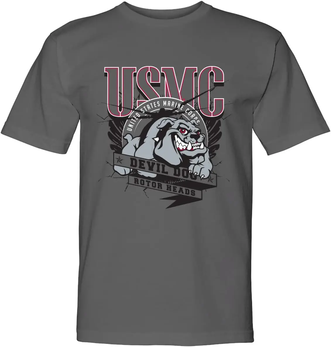 

USMC Devil Dog Rotor Heads T-Shirt 100% Cotton O-Neck Short Sleeve Summer Casual Mens T-shirt Streetwear